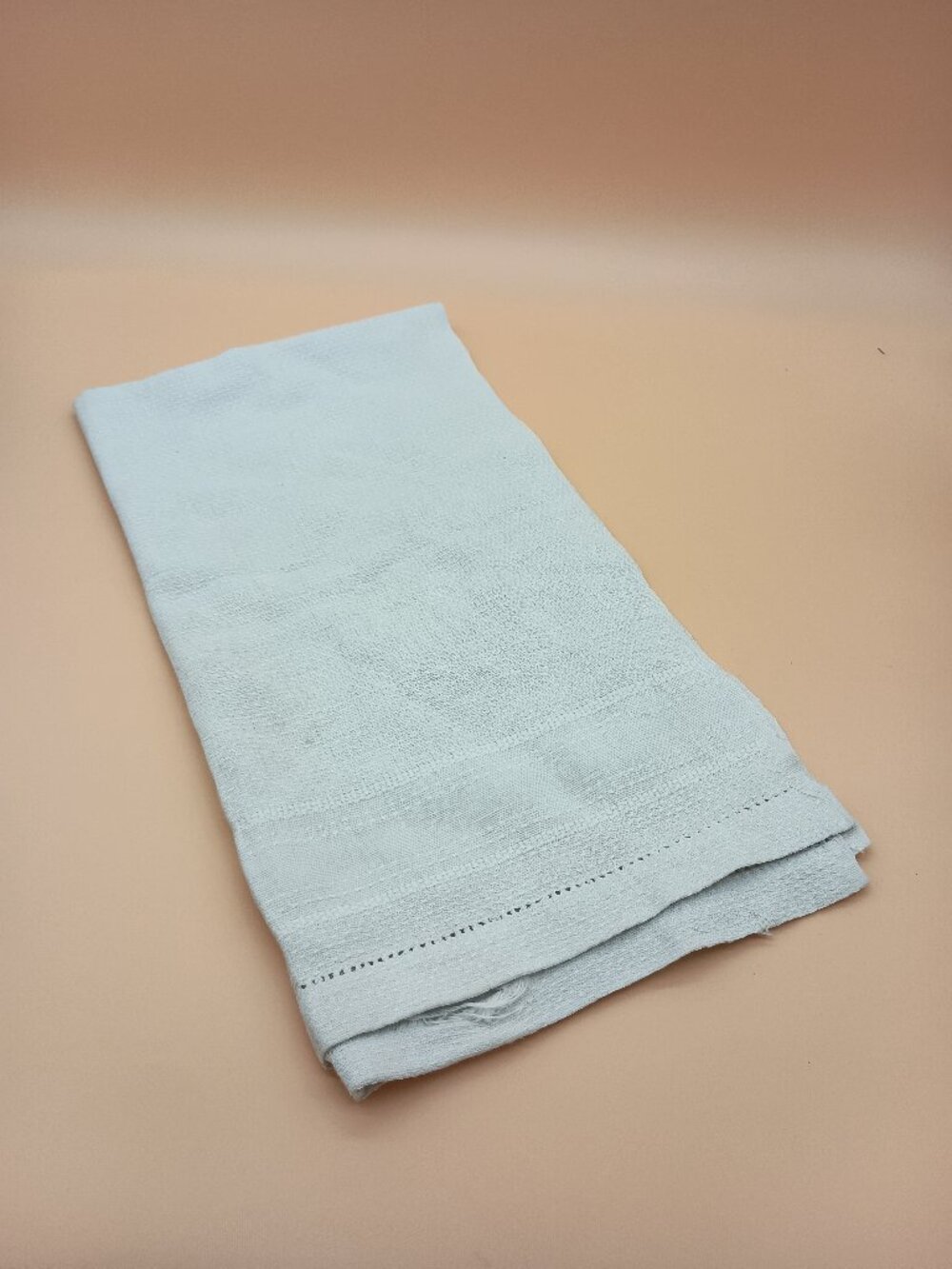 Vintage Tea Towel Hand Towel Cotton Blend Jacquard Textured Fabric White